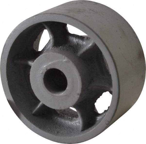 Fairbanks - 4 Inch Diameter x 2 Inch Wide, Cast Iron Caster Wheel - 1,000 Lb. Capacity, 2-1/4 Inch Hub Length, 3/4 Inch Axle Diameter, Plain Bearing - USA Tool & Supply