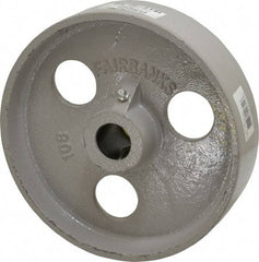 Fairbanks - 8 Inch Diameter x 2 Inch Wide, Cast Iron Caster Wheel - 1,400 Lb. Capacity, 2-3/16 Inch Hub Length, 3/4 Inch Axle Diameter, Roller Bearing - USA Tool & Supply