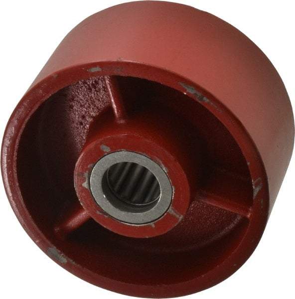 Fairbanks - 5 Inch Diameter x 2-1/2 Inch Wide, Ductile Iron Caster Wheel - 3,500 Lb. Capacity, 2-3/4 Inch Hub Length, 1 Inch Axle Diameter, Roller Bearing - USA Tool & Supply