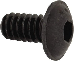 Made in USA - #10-24 UNC Hex Socket Drive, Button Screw - Alloy Steel, Black Oxide Finish, Fully Threaded, 3/8" Length Under Head - USA Tool & Supply