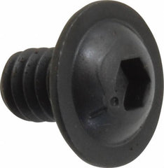 Made in USA - 1/4-20 UNC Hex Socket Drive, Button Screw - Alloy Steel, Black Oxide Finish, Fully Threaded, 3/8" Length Under Head - USA Tool & Supply