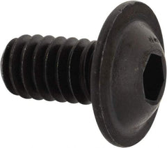 Made in USA - 1/4-20 UNC Hex Socket Drive, Button Screw - Alloy Steel, Black Oxide Finish, Fully Threaded, 1/2" Length Under Head - USA Tool & Supply