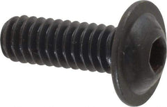 Made in USA - 1/4-20 UNC Hex Socket Drive, Button Screw - Alloy Steel, Black Oxide Finish, Fully Threaded, 3/4" Length Under Head - USA Tool & Supply