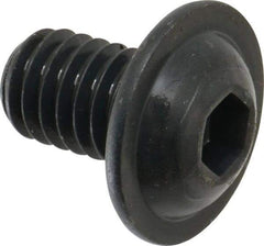 Made in USA - 5/16-18 UNC Hex Socket Drive, Button Screw - Alloy Steel, Black Oxide Finish, Fully Threaded, 1/2" Length Under Head - USA Tool & Supply