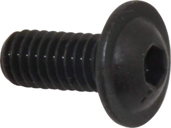 Made in USA - 5/16-18 UNC Hex Socket Drive, Button Screw - Alloy Steel, Black Oxide Finish, Fully Threaded, 3/4" Length Under Head - USA Tool & Supply