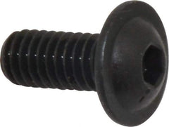 Made in USA - 5/16-18 UNC Hex Socket Drive, Button Screw - Alloy Steel, Black Oxide Finish, Fully Threaded, 3/4" Length Under Head - USA Tool & Supply