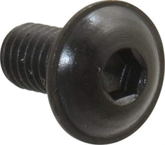 Made in USA - #10-32 UNF Hex Socket Drive, Button Screw - Alloy Steel, Black Oxide Finish, Fully Threaded, 3/8" Length Under Head - USA Tool & Supply