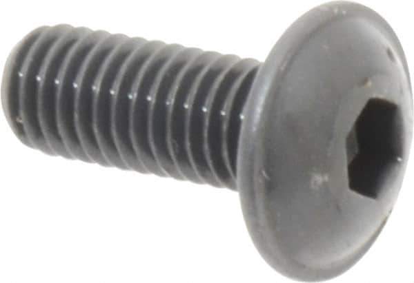 Made in USA - #10-32 UNF Hex Socket Drive, Button Screw - Alloy Steel, Black Oxide Finish, Fully Threaded, 1/2" Length Under Head - USA Tool & Supply