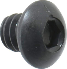 Made in USA - 1/4-20 UNC Hex Socket Drive, Button Screw - Alloy Steel, Black Oxide Finish, Fully Threaded, 1/4" Length Under Head - USA Tool & Supply