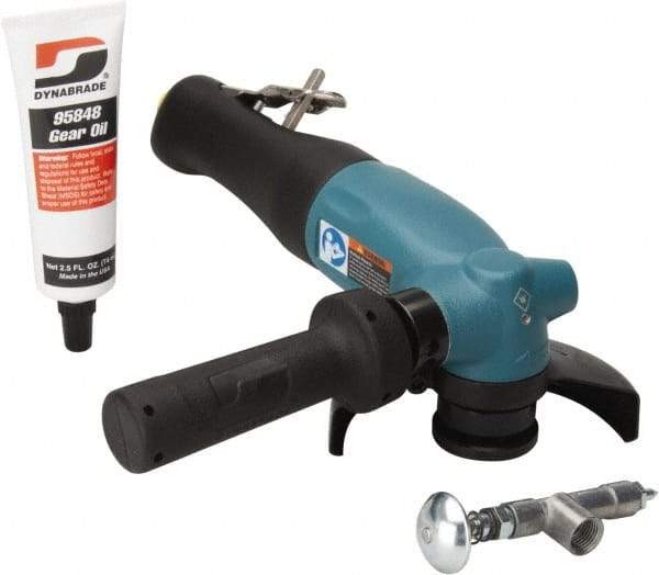 Dynabrade - 4-1/2" Wheel Diam, 12,000 RPM, Pneumatic Angle & Disc Grinder - 5/8-11 Spindle, 43 CFM, Rear Exhaust - USA Tool & Supply