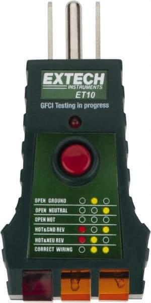 Extech - Receptacle Tester with GFCI - USA Tool & Supply