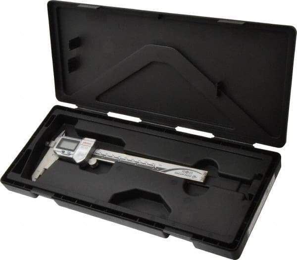 Mitutoyo - 0 to 150mm Range, 0.01mm Resolution, IP67 Electronic Caliper - Stainless Steel with 40mm Stainless Steel Jaws, 0.02mm Accuracy, SPC Output - USA Tool & Supply