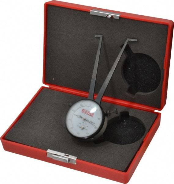 SPI - 30 to 55mm Inside Dial Caliper Gage - 0.025mm Graduation, 0.038mm Accuracy, 3-1/4" Leg Length, Ball Contact Points - USA Tool & Supply