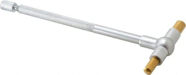 SPI - 1-1/4 to 2-1/8 Inch, 5.85 Inch Overall Length, Telescoping Gage - 5 Inch Long Handle, Hardened Tool Steel, Satin Chrome Finish and TiN Coated Working Faces - USA Tool & Supply