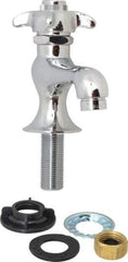 B&K Mueller - Standard, One Handle Design, Chrome, Round Deck Plate Single Mount Faucet - 4 Spoke Handle - USA Tool & Supply