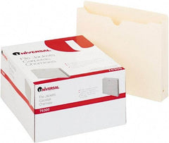 UNIVERSAL - 8-1/2 x 11", Letter Size, Manilla, File Jacket/Sleeve/Wallet with Expanding Jacket - 11 Point Stock - USA Tool & Supply