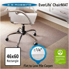 ES Robbins - 60" Long x 46" Wide, Chair Mat - Rectangular, Beveled Edge Style - USA Tool & Supply