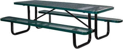 Vestil - 72" Long x 61-5/8" Wide x 30.38" High Stationary Activity/Utility Table without Back Rests - Green, Steel - USA Tool & Supply