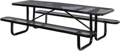 Vestil - 72" Long x 61-5/8" Wide x 30.38" High Stationary Activity/Utility Table without Back Rests - Black, Steel - USA Tool & Supply