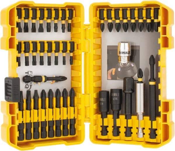 DeWALT - 40 Piece, Magnetic Hex Handle, Insert Bit Set - #1 to #3 - USA Tool & Supply