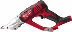 Milwaukee Tool - 3,000 SPM, 18 Volt, Inline Handle, Handheld Cordless Shear - 18 Gauge (Mild Steel) Cutting Capacity - USA Tool & Supply