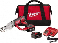 Milwaukee Tool - 3,000 SPM, 18 Volt, Inline Handle, Handheld Cordless Shear - 18 Gauge (Mild Steel) Cutting Capacity - USA Tool & Supply