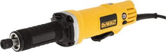 DeWALT - 1/4 Inch Collet, 25,000 RPM, Inline, Electric Die Grinder - 120 Volt, 0.4425 Hp, 4.2 Amp, 6.5 Ft. Long Cord - USA Tool & Supply