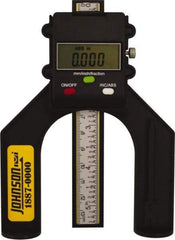 Johnson Level & Tool - 0" to 80mm Electronic Depth Gage - 0.004" Accuracy, 0.05mm Resolution, 5" Base Length - USA Tool & Supply