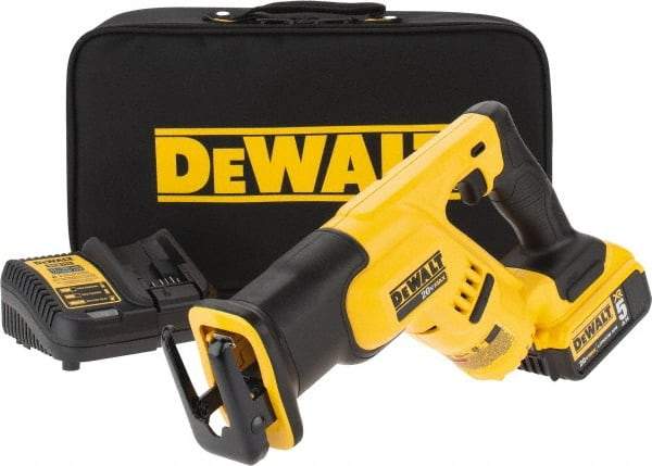 DeWALT - 20V, 0 to 2,900 SPM, Cordless Reciprocating Saw - 1-1/8" Stroke Length, 14" Saw Length, 1 Lithium-Ion Battery Included - USA Tool & Supply