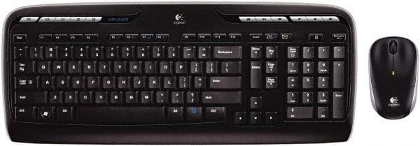 Logitech - Black Keyboard/Mouse - Use with Windows XP, Vista, 7, 8 - USA Tool & Supply