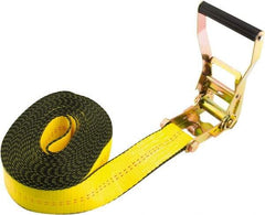 Erickson Manufacturing - 25' Long x 2" Wide, 10,000 Lb Basket Capacity, Polyester & Steel Web Sling - Yellow - USA Tool & Supply