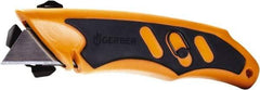 Gerber - Fixed Utility Knife - 1.3" Carbon Steel Blade, Orange & Black Rubber Handle, 1 Blade Included - USA Tool & Supply