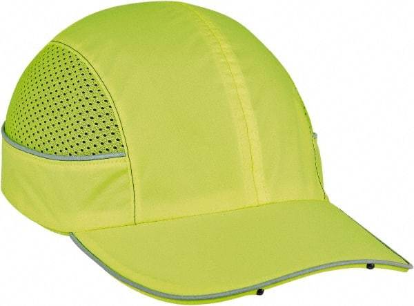 Ergodyne - Nylon Bump Cap with LED Lights - Adjustable Locking Strap, Vented, Lime - USA Tool & Supply