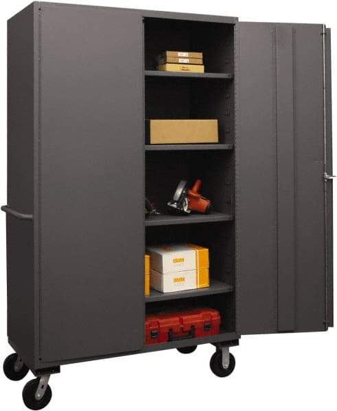 Durham - 4 Shelf Locking Storage Cabinet - Steel, 48" Wide x 24" Deep x 80" High, Gray - USA Tool & Supply
