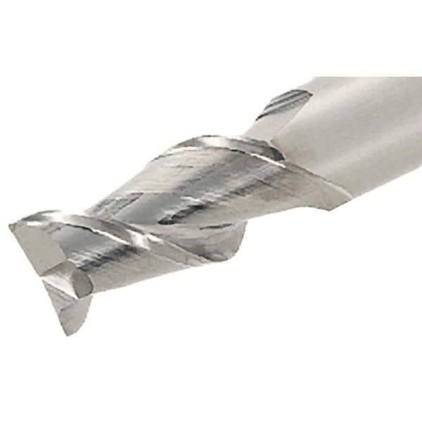 Iscar - 1/4", 1/2" LOC, 1/4" Shank Diam, 2-1/2" OAL, 2 Flute, Solid Carbide Square End Mill - Single End, Uncoated, Spiral Flute, 45° Helix, Right Hand Cut, Right Hand Flute - USA Tool & Supply