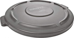 Rubbermaid - Round Lid for Use with 44 Gal Round Trash Cans - Gray, Plastic, For 2643 Brute Trash Cans - USA Tool & Supply