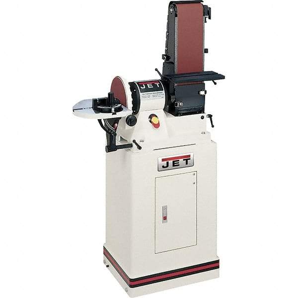 Jet - 48" Long x 6" Wide Belt, 9" Diam, Combination Sanding Machine - 0.75 hp, Single Phase - USA Tool & Supply