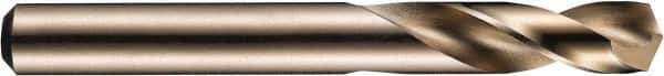 DORMER - 9mm 135° Spiral Flute High Speed Steel Screw Machine Drill Bit - Bright Finish, Right Hand Cut, 40mm Flute Length, 84mm OAL, Split Point, Straight Shank - USA Tool & Supply