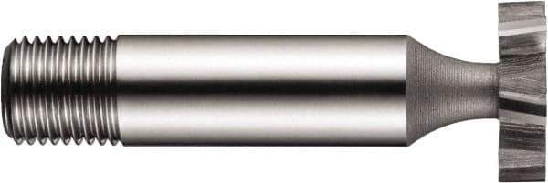 DORMER - 1-1/2" Diam x 3/8" Face Width, High Speed Steel, 10 Teeth, Shank Connection Woodruff Keyseat Cutter - Uncoated, 1/2" Shank, Staggered Teeth, ANSI 1212 - USA Tool & Supply