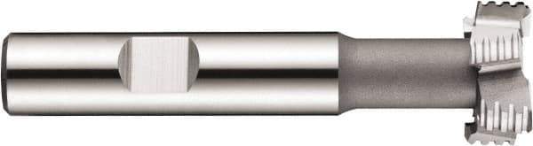 DORMER - 18mm Cut Diam, 8mm Cut Width, 0.315" Neck Diam, 0.4724" Shank Diam, Cobalt T-Slot Cutter - Uncoated, 10mm Bolt, Staggered Teeth, 6 Teeth, Weldon Flat - USA Tool & Supply