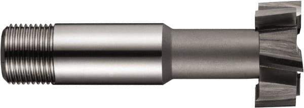 DORMER - 21mm Cut Diam, 9mm Cut Width, 0.3937" Neck Diam, 0.4724" Shank Diam, M2 High Speed Steel T-Slot Cutter - Uncoated, 12mm Bolt, Staggered Teeth, 6 Teeth - USA Tool & Supply