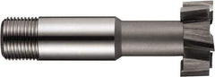 DORMER - 25mm Cut Diam, 11mm Cut Width, 0.4724" Neck Diam, 0.6299" Shank Diam, M2 High Speed Steel T-Slot Cutter - Uncoated, 14mm Bolt, Staggered Teeth, 6 Teeth - USA Tool & Supply
