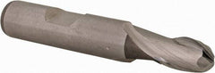 DORMER - 8mm Diam, 11mm LOC, 2 Flute Cobalt Ball End Mill - Uncoated, Single End, 61mm OAL, 10mm Shank Diam, Spiral Flute - USA Tool & Supply