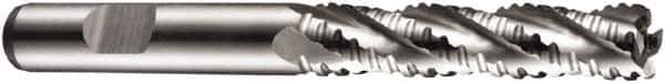 DORMER - 16mm Diam, Coarse Pitch, 63mm LOC, 4 Flute Cobalt Roughing Square End Mill - Uncoated, 123mm OAL, 16mm Shank Diam, Single End, Extended Reach, 30° Helix - USA Tool & Supply