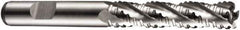 DORMER - 14mm Diam, Coarse Pitch, 53mm LOC, 4 Flute Cobalt Roughing Square End Mill - Uncoated, 110mm OAL, 12mm Shank Diam, Single End, Extended Reach, 30° Helix - USA Tool & Supply