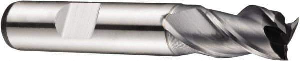 DORMER - 18mm Diam, 19mm LOC, 3 Flute Powdered Metal Keyway End Mill - Spiral Flute, AlCrN Finish, 16mm Shank Diam, 79mm OAL, 40° Helix, Centercutting - USA Tool & Supply