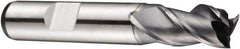DORMER - 14mm Diam, 16mm LOC, 3 Flute Powdered Metal Keyway End Mill - Spiral Flute, AlCrN Finish, 12mm Shank Diam, 73mm OAL, 40° Helix, Centercutting - USA Tool & Supply