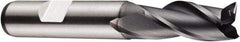 DORMER - 12mm Diam, 26mm LOC, 3 Flute Powdered Metal Keyway End Mill - Spiral Flute, AlCrN Finish, 12mm Shank Diam, 83mm OAL, 30° Helix, Centercutting - USA Tool & Supply