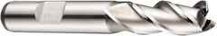 DORMER - 10mm, 22mm LOC, 10mm Shank Diam, 72mm OAL, 3 Flute, Powdered Metal Square End Mill - Single End, Bright Finish, Spiral Flute, 40° Helix, Centercutting, Right Hand Cut, Right Hand Flute, Series C336 - USA Tool & Supply