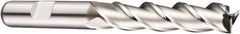 DORMER - 3 Flute Powdered Metal Roughing & Finishing Square End Mill - Uncoated, Weldon Shank, 40° Helix, Centercutting, Extra Long Length - USA Tool & Supply